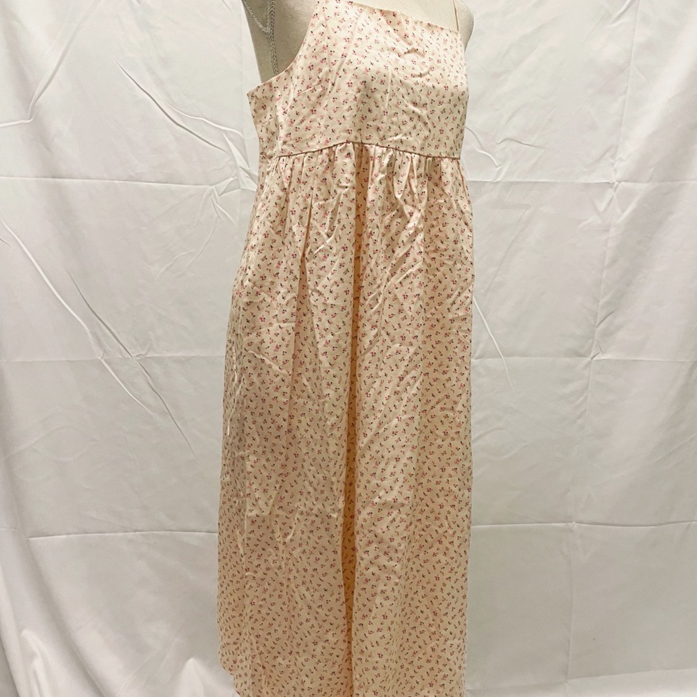Madewell Cream and Pink Floral Midi Dress
